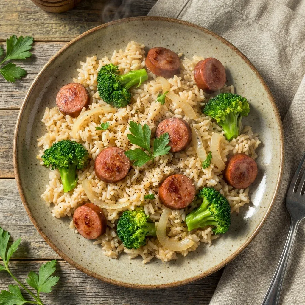 One Pan Kielbasa and Broccoli Rice 5 One Pan Kielbasa and Broccoli Rice