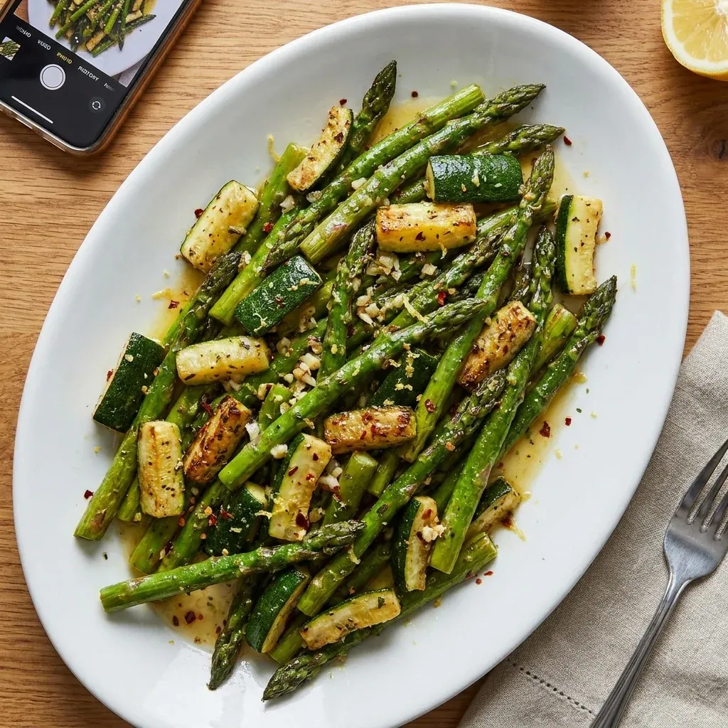 Garlic Butter Asparagus and Zucchini 5 Garlic Butter Asparagus and Zucchini