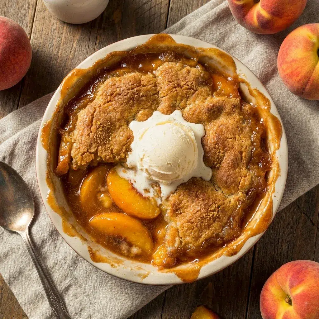 Peach Cobbler with Brown Sugar Crust