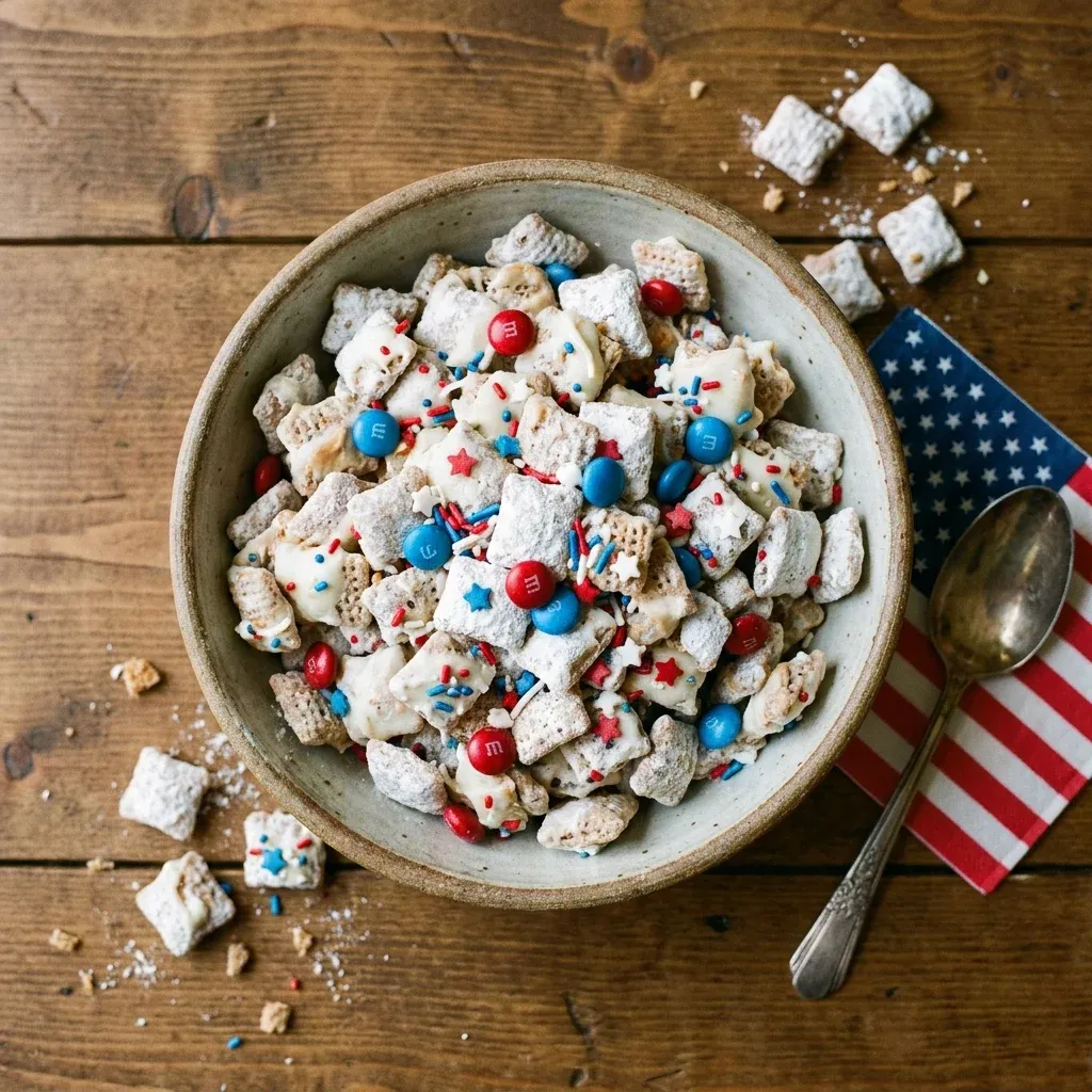 Patriotic Muddy Buddies (Chex Mix)