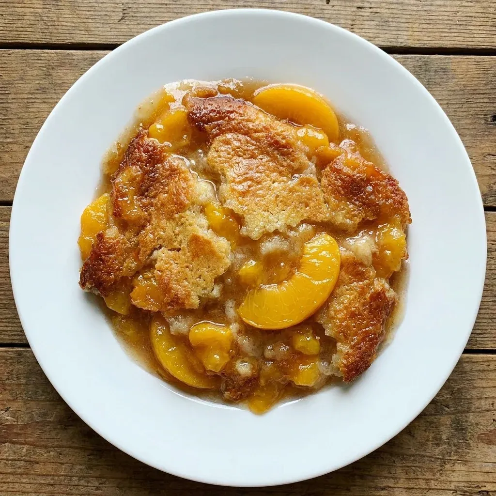 Easy Peach Dump Cake with Canned Peaches