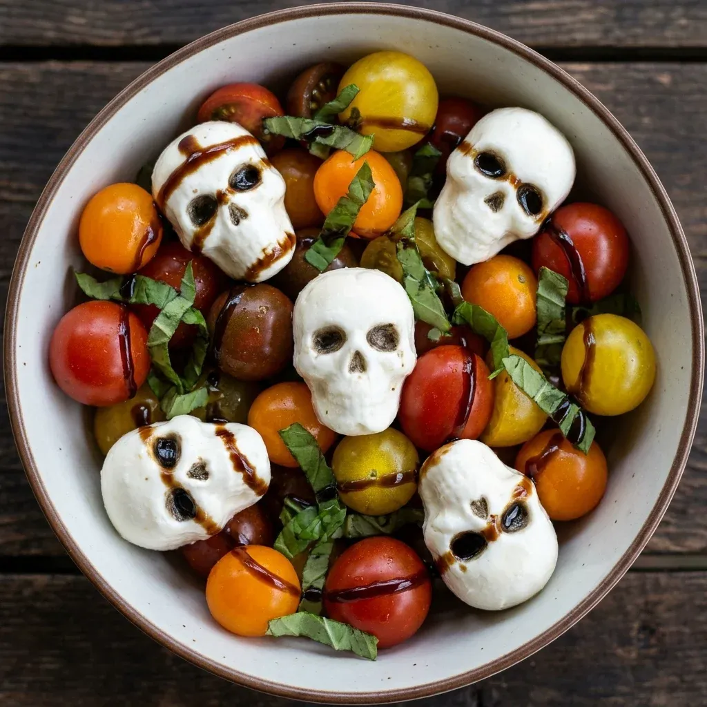 Creepy Skull Mozzarella Salad