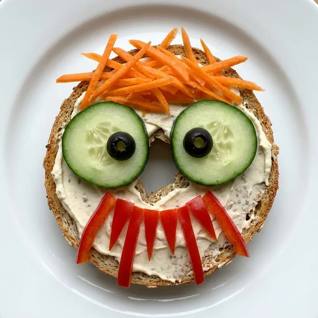 Easy Monster Bagels for Kids
