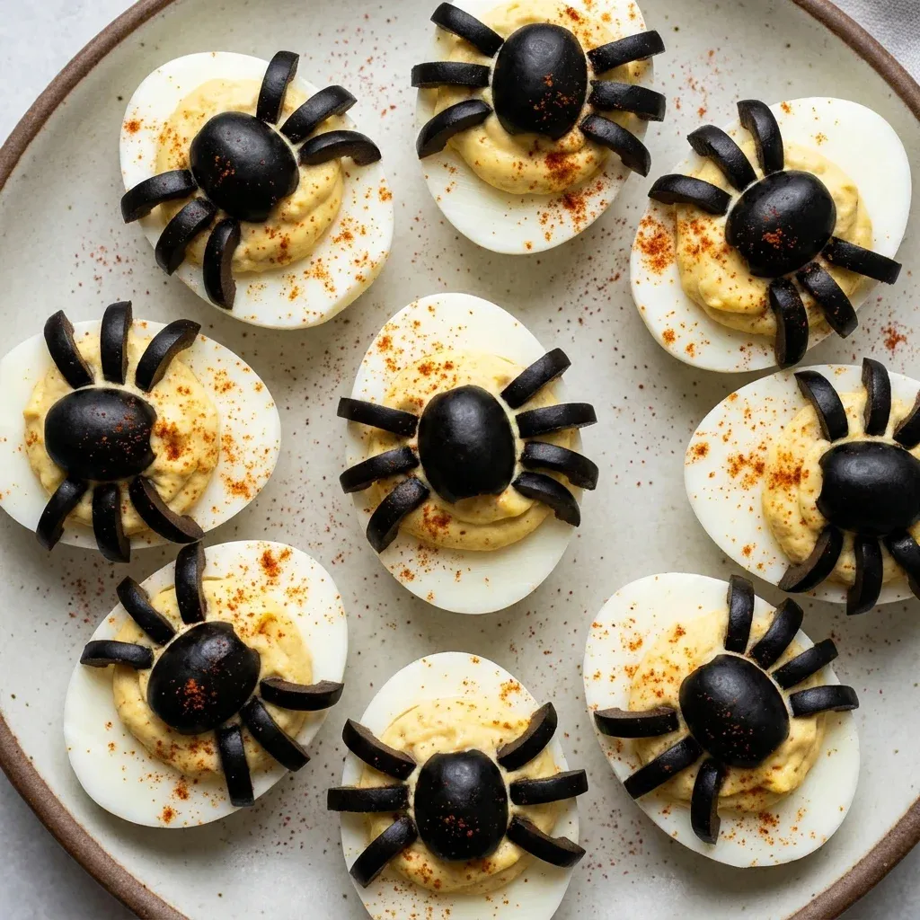 Spooky Spider Deviled Eggs